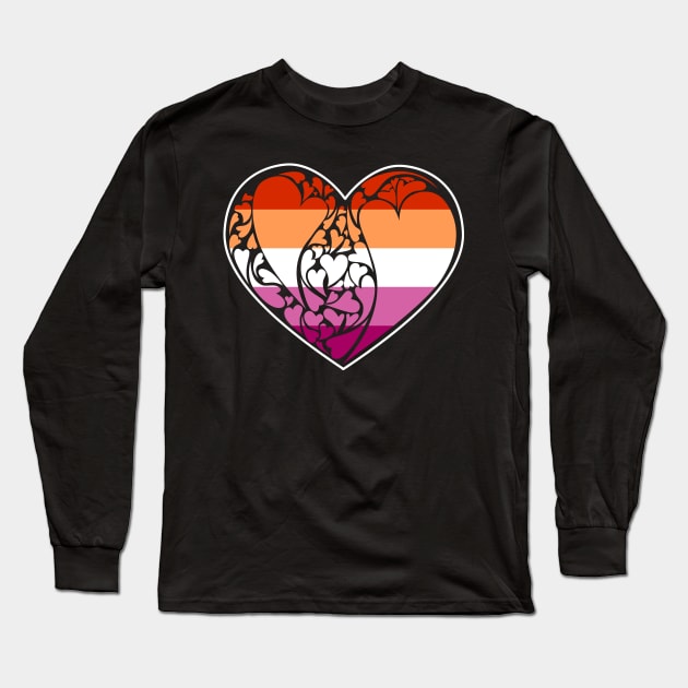 Lesbian Pride Flag LGBT+ Heart Long Sleeve T-Shirt by aaallsmiles